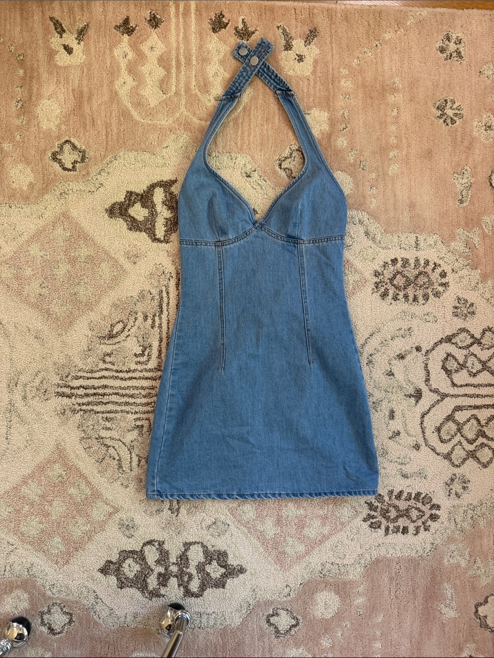 Lulu's Light Blue Denim Halter Dress